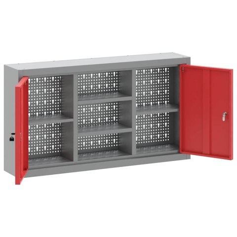 SZAFKA NA NARZĘDZIA Z PÓŁKĄ CZERWONY I SZARY 50X 20X 55CM