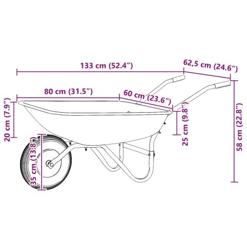 WÓZEK SREBRNY I CZARNY 133X 62,5X 58CM STAL