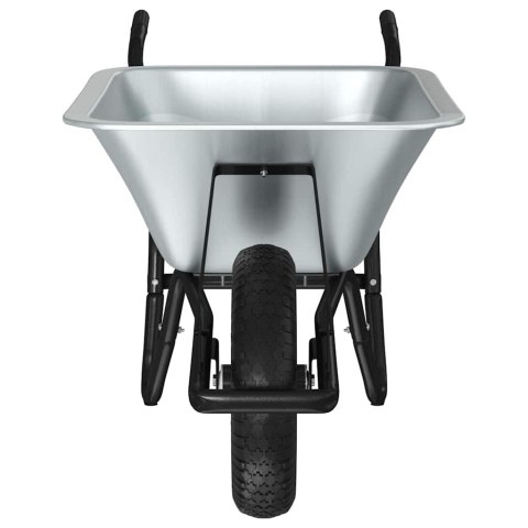 WÓZEK SREBRNY I CZARNY 141X 60X 57CM STAL