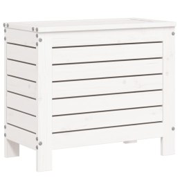 PODNÓŻEK OGRODOWY BIAŁY 62X31,5X52CM LITE DREWNO SOSNOWE