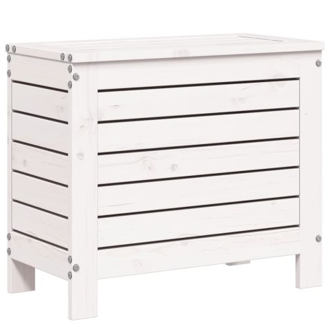 PODNÓŻEK OGRODOWY BIAŁY 62X31,5X52CM LITE DREWNO SOSNOWE
