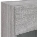 ŚCIENNA SZAFKA TV Z LED SZARY DĄB SONOMA 40X30X60,5CM