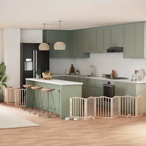 SKŁADANA BRAMKA DLA PSA Z DRZWIAMI 12 PANELI 600CM