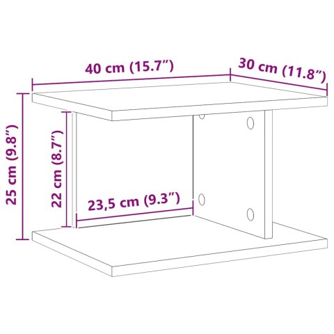 STOLIK NOCNY CZARNY DĄB 40X 30X 25CM