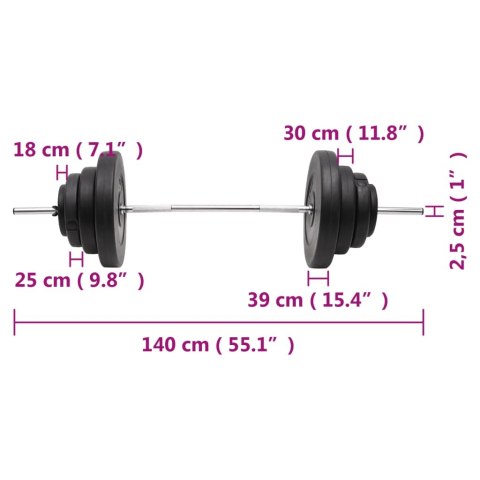 SZTANGA Z OBCIĄŻNIKAMI 60KG