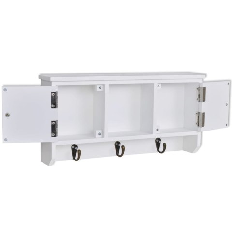 WISZĄCA SZAFKA NA KLUCZE I AKCESORIA Z DRZWICZKAMI I WIESZAKAMI