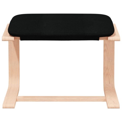 FOTEL Z PODNÓŻKIEM CZARNY OBITY TKANINĄ