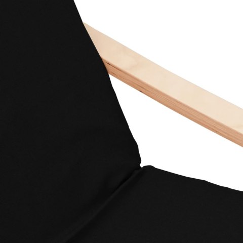 FOTEL Z PODNÓŻKIEM CZARNY OBITY TKANINĄ