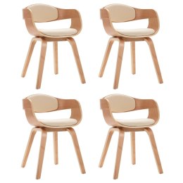 KRZESŁA STOŁOWE 4 SZT. GIĘTE DREWNO I SZTUCZNA SKÓRA