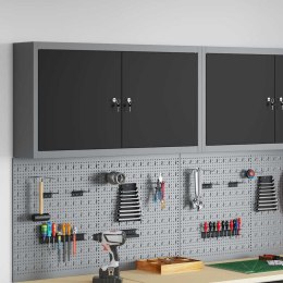 SZAFKA NA NARZĘDZIA Z PÓŁKĄ CZARNY I SZARY 50X 20X 55CM