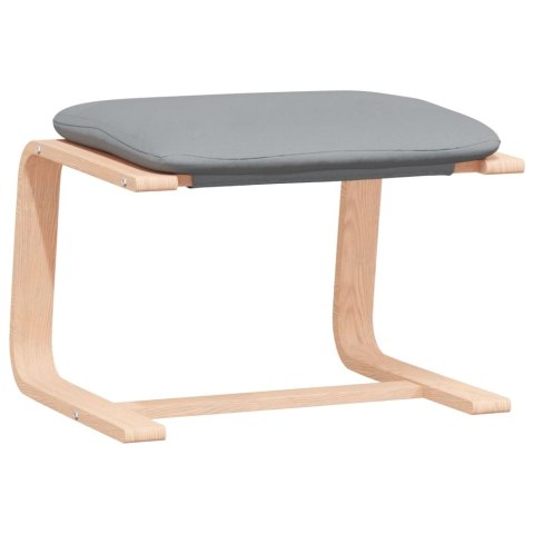 FOTEL Z PODNÓŻKIEM JASNOSZARY OBITY TKANINĄ