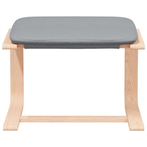 FOTEL Z PODNÓŻKIEM JASNOSZARY OBITY TKANINĄ