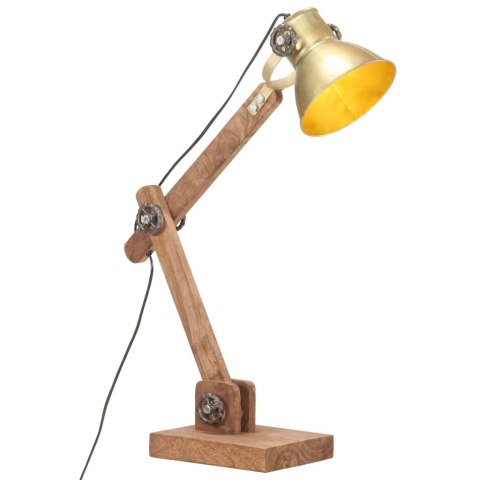 INDUSTRIALNA LAMPA STOŁOWA MOSIĘŻNA OKRĄGŁA 58X18X90CM E27
