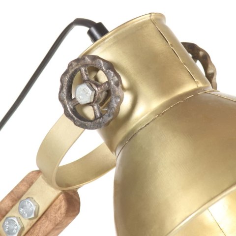 INDUSTRIALNA LAMPA STOŁOWA MOSIĘŻNA OKRĄGŁA 58X18X90CM E27