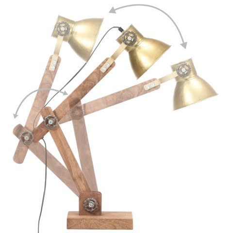 INDUSTRIALNA LAMPA STOŁOWA MOSIĘŻNA OKRĄGŁA 58X18X90CM E27