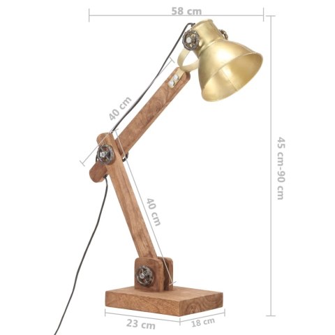 INDUSTRIALNA LAMPA STOŁOWA MOSIĘŻNA OKRĄGŁA 58X18X90CM E27