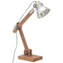 INDUSTRIALNA LAMPA STOŁOWA SREBRNA OKRĄGŁA 58X18X90CM E27
