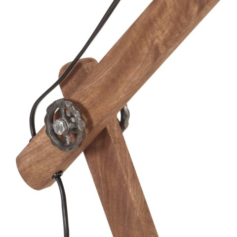 INDUSTRIALNA LAMPA STOŁOWA SREBRNA OKRĄGŁA 58X18X90CM E27