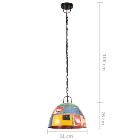 INDUSTRIALNA LAMPA WISZĄCA 25 W KOLOROWA OKRĄGŁA 31CM E27