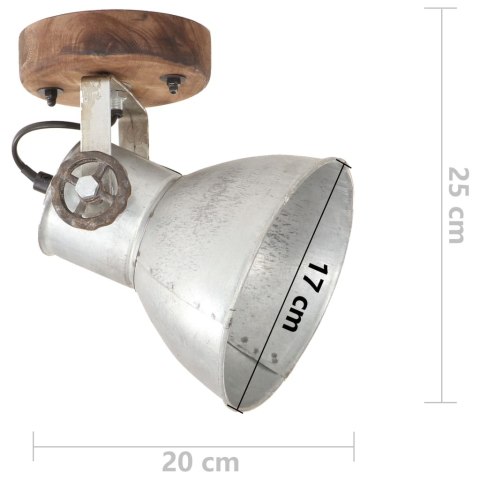 INDUSTRIALNE LAMPY ŚCIENNE/SUFITOWE 2 SZT. SREBRNE 20X25CM E27