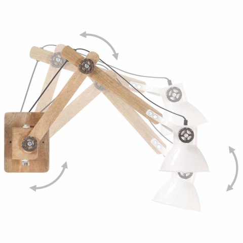 LAMPA ŚCIENNA W INDUSTRIALNYM STYLU BIAŁA OKRĄGŁA E27