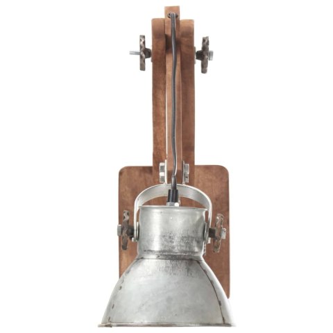 LAMPA ŚCIENNA W INDUSTRIALNYM STYLU SREBRNA OKRĄGŁA E27