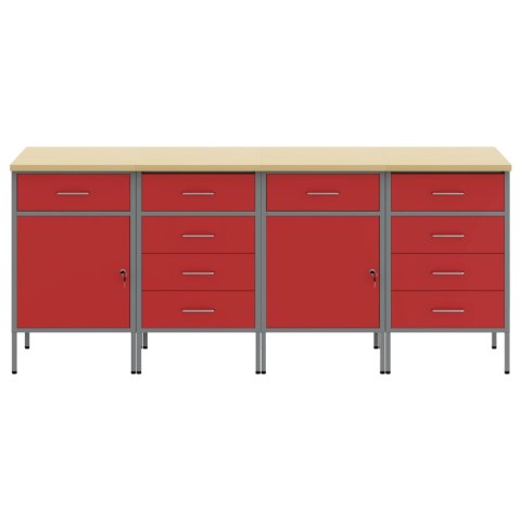 SZAFKA ROBOCZA 4 SZT. CZERWONY I SZARY 200X 55X 85CM