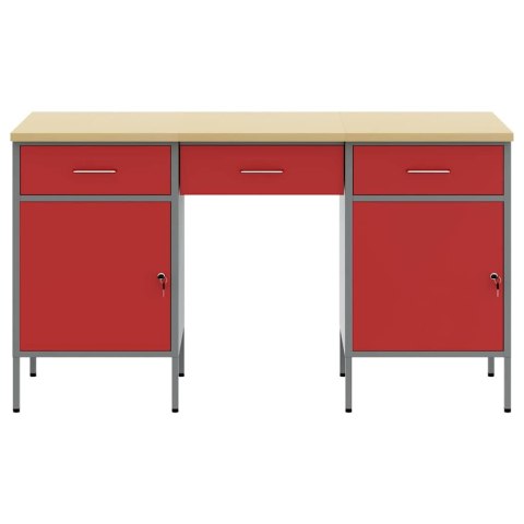 SZAFKA ROBOCZA Z SZUFLADĄ 3 SZT. CZERWONY 150X 55X 85CM