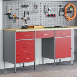 SZAFKA ROBOCZA Z SZUFLADĄ 3 SZT. CZERWONY 150X 55X 85CM
