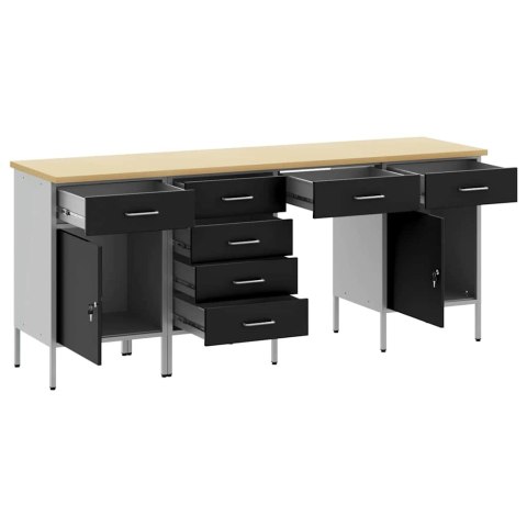 SZAFKA ROBOCZA Z SZUFLADĄ 4 SZT. CZARNY 200X 55X 85CM