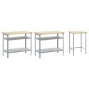 ZESTAW STOŁU WARSZTATOWEGO Z PÓŁKĄ Z REGULACJĄ 3 SZT. SZARY STAL