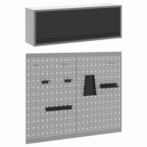 ZESTAW SZAFEK NARZĘDZIOWYCH Z PÓŁKĄ 3 SZT. CZARNY