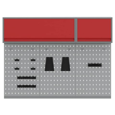 ZESTAW SZAFEK NARZĘDZIOWYCH Z PÓŁKĄ 5 SZT. CZERWONY