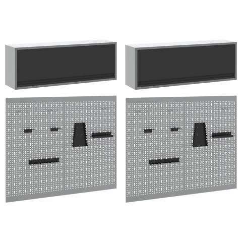 ZESTAW SZAFEK NARZĘDZIOWYCH Z PÓŁKĄ 6 SZT. CZARNY