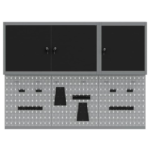 ZESTAW SZAFEK NARZĘDZIOWYCH Z PÓŁKĄ Z BLOKADĄ 5 SZT. CZARNY