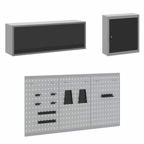 ZESTAW SZAFEK ROBOCZYCH Z SZUFLADĄ 8 SZT. CZARNY