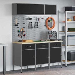 ZESTAW SZAFEK ROBOCZYCH Z SZUFLADĄ Z BLOKADĄ 8 SZT. CZARNY