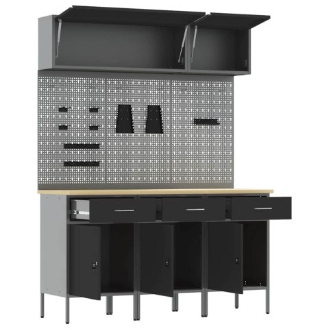 ZESTAW SZAFEK ROBOCZYCH Z SZUFLADĄ Z BLOKADĄ 8 SZT. CZARNY