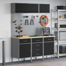 ZESTAW SZAFEK ROBOCZYCH Z SZUFLADĄ Z BLOKADĄ 8 SZT. CZARNY