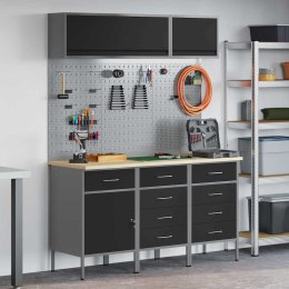 ZESTAW SZAFEK ROBOCZYCH Z SZUFLADĄ Z BLOKADĄ 8 SZT. CZARNY