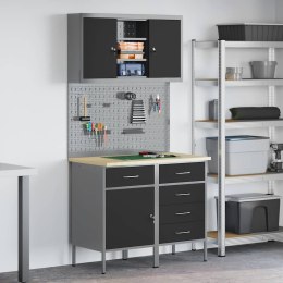 ZESTAW SZAFEK ROBOCZYCH Z SZUFLADĄ Z PÓŁKĄ 5 SZT. CZARNY