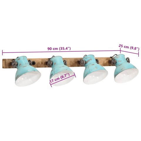 KINKIET 25 W POSTARZANY NIEBIESKI 90X25CM E27