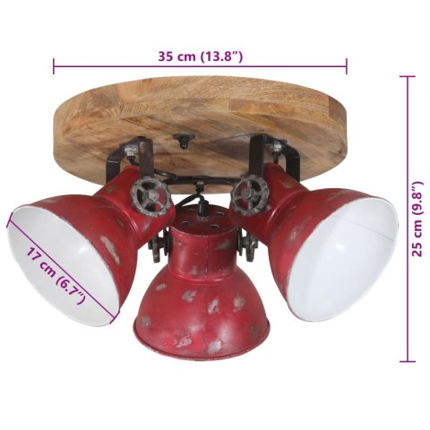 LAMPA SUFITOWA 25 W POSTARZANY CZERWONY 35X35X25CM E27