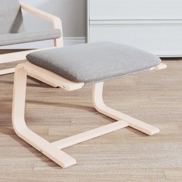 PODNÓŻEK JASNOSZARY 51X41X40CM TAPICEROWANY TKANINĄ