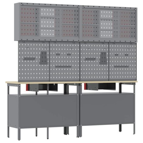 ZESTAW STOŁU WARSZTATOWEGO 8 SZT. CZERWONY 200X 55X 200CM