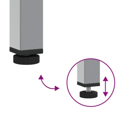 ZESTAW STOŁU WARSZTATOWEGO Z PÓŁKĄ Z REGULACJĄ 8 SZT. SZARY STAL