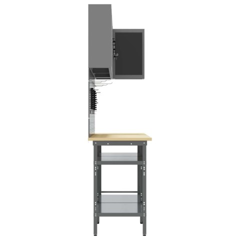 ZESTAW SZAFEK ROBOCZYCH Z PÓŁKĄ Z BLOKADĄ 10 SZT. CZARNY I SZARY