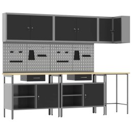 ZESTAW SZAFEK ROBOCZYCH Z SZUFLADĄ 10 SZT. CZARNY I SZARY