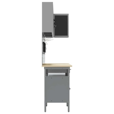 ZESTAW SZAFEK ROBOCZYCH Z SZUFLADĄ 10 SZT. CZARNY I SZARY