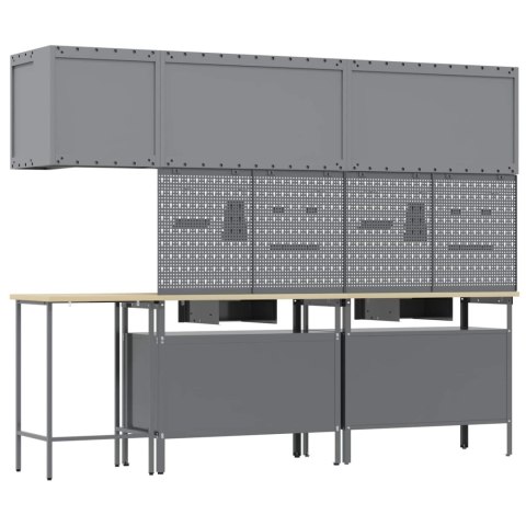 ZESTAW SZAFEK ROBOCZYCH Z SZUFLADĄ 10 SZT. CZARNY I SZARY